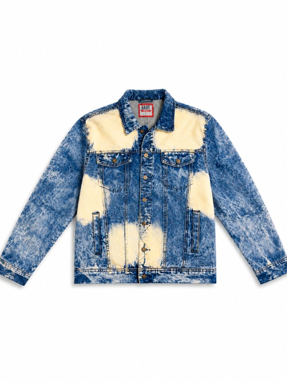 Bleach Wash Denim Trucker Jacket Women’s L Distressed Blue Y2K Grunge EUC